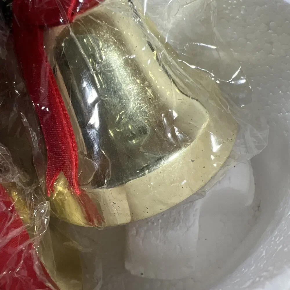 Vintage Caroling Musical Christmas Bells 9 Brass 1989 in Styrofoam